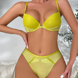 Conjunto de Lencería Sexy de Encaje de Alta Calidad para Mujer Joven, Sujetador con Push-Up de Lujo y Braguita - Product Image 3