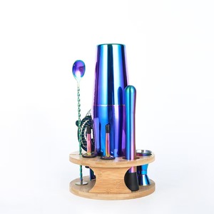 Hot Selling Luxury Rainbow Boston <strong>Shaker</strong> Strainer <strong>Peg</strong> Measurer Mixing Spoon Bottle Pourer Muddler Bar Cocktail <strong>Shakers</strong> - Product Image 1