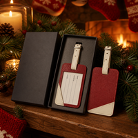 Porte-étiquette de bagage vierge en similicuir PU pour gravure, idéal pour événements promotionnels et cadeaux