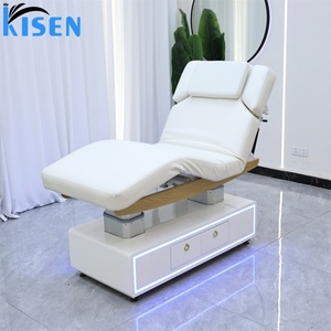 KISEN Adjustable Backrest Topper Eyelash Extension Luxury Facial Massage Salon Treatment Beauty Lash Bed <b>Electric</b> Massage <b>Table</b> - Product Image 1
