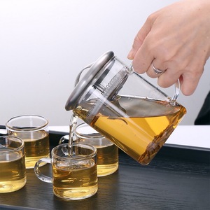 Tazza da Tè in Vetro Resistente al Calore con Coperchio in Acciaio Inox e Filtro, Design Minimalista, 600ml 400ml, per Casa e Ufficio - Product Image 3