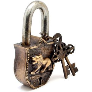 Christmas Sale Functional Brass Tiger Design Door Lock Smart Safety <b>Padlock</b> with 2 <b>Waterproof</b> Keys - Product Image 1