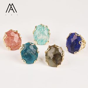 Thanh Lịch Thiết Kế Thời Trang Của Phụ Nữ 18K Vàng Mạ Đồ Trang Sức Nhẫn Tinh Thể Tự Nhiên Bộ Sưu Tập Cho Bán Buôn - Product Image 5