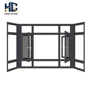 Fenêtres à battant en aluminium à double vitrage en verre trempé, coupe-vent, insonorisées, design moderne, pour la maison - Product Image 1