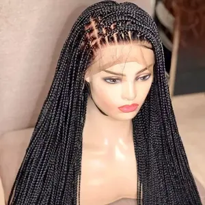 Perruques de cheveux humains synthétiques de haute qualité, perruques full lace braid 360, vente en gros
