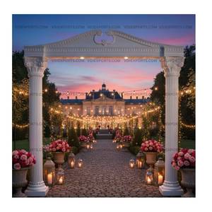 Ensemble de piliers et d'arches classiques romains impériaux, portail d'entrée et décoration d'allée de mariage de luxe en fibre de verre - Product Image 1