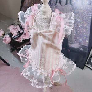 JXANRY Nouveaux vêtements pour chiens de compagnie Version coréenne des rayures roses que l'ours Teddy Dress Cat Cuter Overalls - Product Image 2