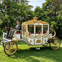 Kereta Kuda Listrik Royal Laris Manis, Dibuat Sesuai Pesanan, Warna Putih Emas, Kereta Pernikahan Listrik Harga Pabrik untuk Resort