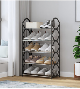 Organizador Moderno para Zapatos de 5 Niveles a Prueba de Polvo para el Hogar Estante Metálico de Plástico para Almacenamiento y Exhibición - Product Image 5