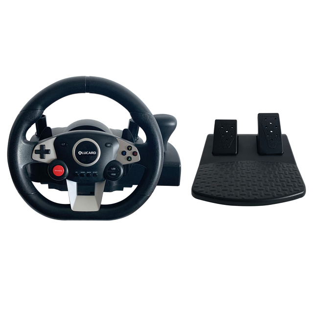C-Star Wired Programmable Plug Play Car Game Controller Racing Steering Wheel with Vibration Motor for /PC/ for