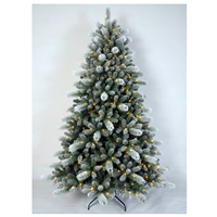 Sapin de Noël pré-éclairé de 120 cm à 300 cm, lumières LED blanc chaud, décorations en forme de cône de pin, La Navidad