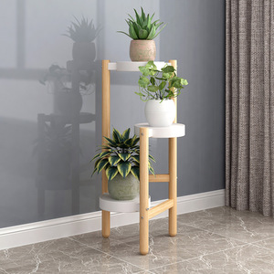 Soporte para Plantas de Estilo Nórdico, de 3 Niveles, con Acabado en Madera Blanca, para Interiores, Sala de Estar, Multifuncional, para Flores - Product Image 4
