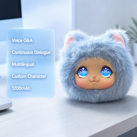 Peluche parlante intelligente avec coussin vocal IA, yeux lumineux, 4G ESIM, dialogue continu, boule ronde de 10 cm, pour les 14 ans et plus