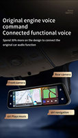 Système de caméra de tableau de bord LCD HD 4K IPS de 9,66 pouces avec GPS, CarPlay sans fil, interface tactile automatique, vision nocturne BT, WDR