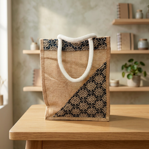 Cheap Price Non-Woven Shopping <b>Bag</b> With Geometric Pattern And Floral Design <b>Medium</b> <b>Size</b> Top Handle Made In Bangladesh - Product Image 4