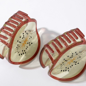 Large Cute Fruit Hair <b>Clamp</b> Plastic Acrylic Lemon Watermelon Strawberry 6.3cm Valentine's Day European American Hair Claw - Product Image 1