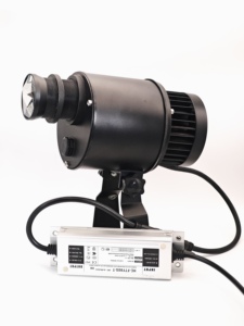 Proyector de Logotipo LED RGBW/Blanco de 80W para Exteriores, IP65 Impermeable, Control DMX512/Activación por Sonido, E27, Aluminio, Giratorio - Product Image 3