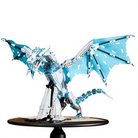 DK 7070 7071 Dragon Glacé et Dragon de Feu 2000+ Pièces Blocs de Construction Modèle Double Dragon Articulations Mobiles Collection et Présentation pour Adultes