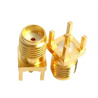Conector RF SMA Hembra Recto para Montaje en PCB, 50 Ohmios, Conexión a Través de Orificio, para Antena WiFi