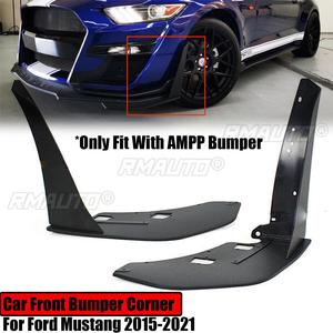 ชุดแต่งมุมกันชนหน้ารถยนต์สไตล์ GT500 จำนวน 2 ชิ้น สำหรับ Ford Mustang ปี 2015-2021 สปอยเลอร์วิงเล็ตแบบแยกส่วน  รุ่น W AMPP สีดำด้าน ปี 2020 - Product Image 1