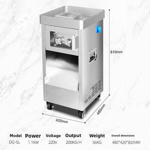 Rebanadora de carne comercial totalmente automática de acero inoxidable, capaz de rebanar y desmenuzar carne de res y cordero, adecuada para fábricas de carne. - Product Image 1
