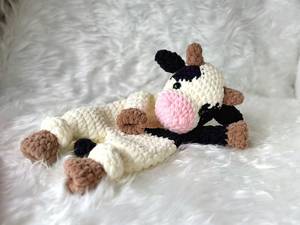 Edredón de animales de ganchillo de chenilla personalizado, el primer juguete del bebé Lovey relleno 100%, edredón de animales grandes de ganchillo hecho a mano - Product Image 3