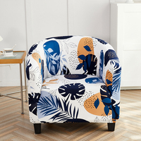 Housse de canapé personnalisée pour hôtel et café, antidérapante, extensible, imprimée, pour canapé sectionnel semi-circulaire, housse intégrale, housse de fauteuil simple H