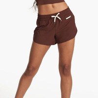 Short de cyclisme de sport à cordon réglable pour femmes avec poche zippée à bord plat 100% polyester