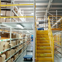 Plateforme en structure acier industrielle de type H, sur mesure, avec revêtement en poudre, pour centre d'expédition e-commerce
