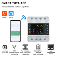 CHLIUYI LY-C100A 4P 100A Compteur d'énergie triphasé LCD Tuya WiFi Bidirectionnel avec Relais de Protection à Réenclenchement Automatique Intelligent F496