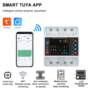 Compteur d'énergie triphasé LCD WiFi Tuya CHLIUYI LY-C100A 4P 100A, relais de protection bidirectionnel à réenclenchement automatique pour système intelligent - Product Image 3
