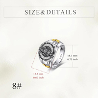 Bague Saint Christopher en argent sterling 925 avec design oxydé Bonne chance et protection pour homme