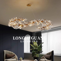 Villa traditionnelle Duplex grand lustre en laiton élégant luxe chambre d'hôtel éclairage hauteur réglable escalier Long pendentif