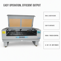 Machine de découpe laser CO2 grand format à double tête pour le bois, l'acrylique, le cuir, le contreplaqué, la pierre, multi-matériaux CNC