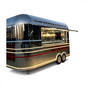 รถเข็นขายอาหารเคลื่อนที่ 4 ล้อ ลายกราฟิกสีรุ้ง ดีไซน์ภายนอกสีสันสดใส สำหรับขายไอศกรีม อาหารจานด่วน ของหวาน ขนม และเครื่องดื่ม ขัดเงาอย่างดี - Product Image 1