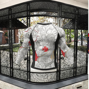 Vente en gros de chemise Rashguard de compression MMA BJJ à manches longues respirante à impression numérique personnalisée Logo de surf Protection UPF50 pour hommes - Product Image 2