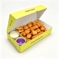 Boîte à poulet frit jetable de qualité alimentaire, portable, avec logo personnalisé, boîte à poulet frit type valise, écologique, boîte à emporter