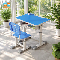 Fournisseur de Confiance : Bureau et Chaise d'Étude Ajustables avec Plateau en Panneau Effet Bois, Chaises et Tables Scolaires pour Projets Scolaires OEM ODM
