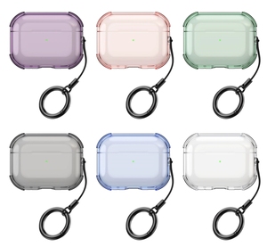 Pour étui <span class=keywords><strong>Airpods</strong></span> 4 avec porte-clés, housse de protection transparente en silicone TPU souple antichoc pour écouteurs pour <span class=keywords><strong>Apple</strong></span> <span class=keywords><strong>Airpods</strong></span> <span class=keywords><strong>Pro</strong></span> <span class=keywords><strong>2</strong></span> - Product Image 1