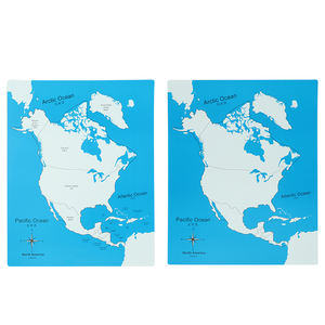 GE034 मोंटेसरी बच्चों लकड़ी के शैक्षिक बच्चों खिलौना उत्तर अमेरिका नियंत्रण मानचित्र - Product Image 3