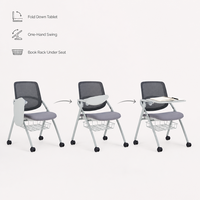 Chaise de conférence en tissu avec pieds en acier pour la formation en entreprise