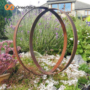 Cercle rond rouillé moderne Art Sculpture en métal Corten Steel Garden Outdoor Landscape Design for Patio Decor - Product Image 4