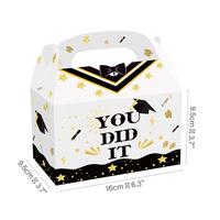Boîte-cadeau en papier pliable Portable 50 pièces, boîtes à bonbons, emballage de remise de diplôme, boîtes en papier Kraft pour décorations de diplôme