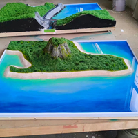 Modèle en relief 3D personnalisé avec vue sur la montagne et l'océan de Le Morne Brabant, service personnalisé de haute qualité 120*100cm