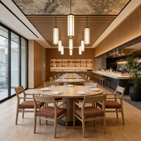 Chaise de salle à manger rembourrée en éponge haute densité avec cadre en bois de chêne pour restaurant, café, hôtel