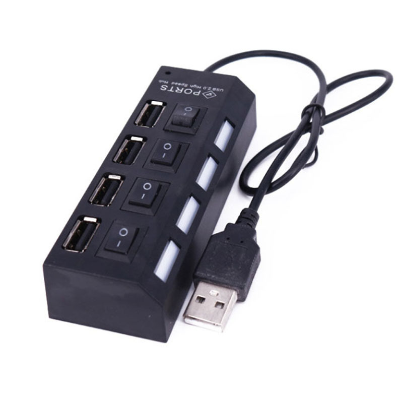 Новейшая модель; Разноцветные Женские босоножки порт USB разветвитель, оптовая продажа, 4 порта светодиодный свет Отдельный переключатель USB2.0 концентратор для ноутбука