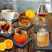 Sous-verres carrés modernes en ardoise naturelle 10x10cm, gravure laser, impression UV, écologiques, tapis personnalisés avec logo, vente en gros