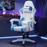 Fauteuil de Bureau Haut de Gamme Confortable et Ergonomique en Cuir Inclinable pour PC Gaming et Ordinateur, Moderne, Pivotant et Abordable