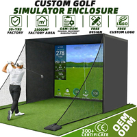 Podiyeen Filet d'entraînement de golf et Enceinte de simulation de golf pour la maison, Cage de 10x8 pieds avec Écran de simulation d'impact HD et Deux filets de protection