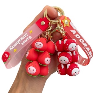 Móc khóa thú cưng dễ thương xếp chồng lên nhau, móc khóa xe hơi bằng silicon tinh tế dành cho nữ, phụ kiện túi xách theo xu hướng mới - Product Image 6